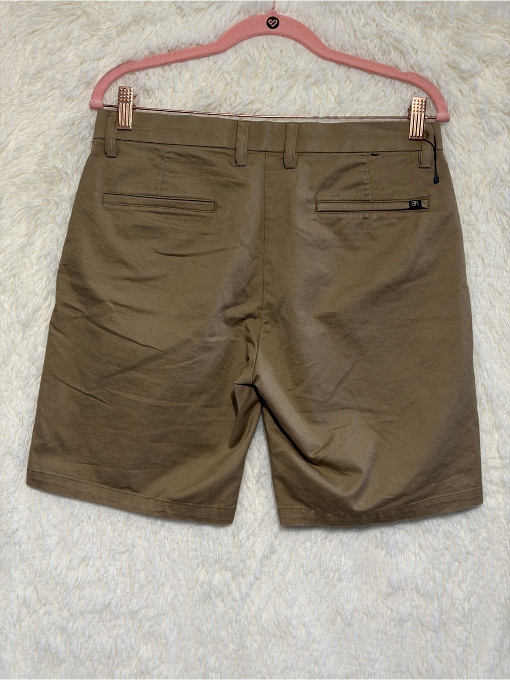 Banana Republic Mens Chino Shorts Size 30 Tan Khaki Preppy Flat Front Stretch - Picture 4 of 7